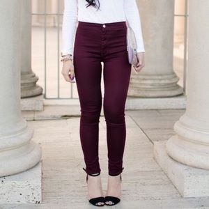 AMERICAN APPAREL burgundy high waisted easy jeans